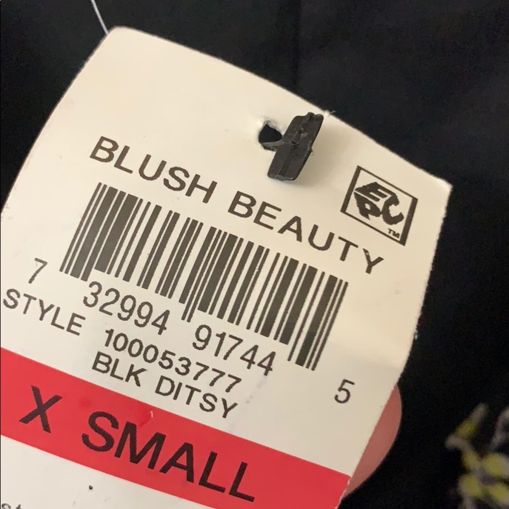 NWT Bar III• Black Floral Ruffle Dress - Picture 6 of 7